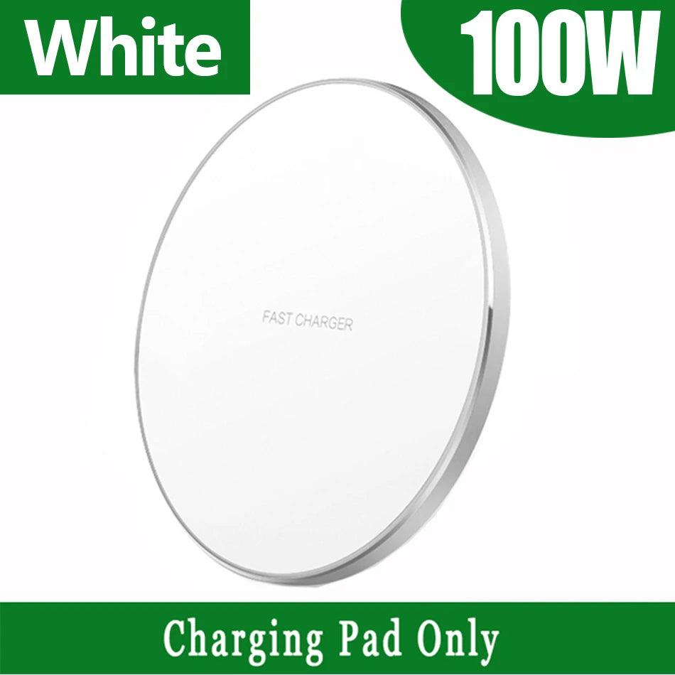 100W Fast Wireless Charger Pad for iPhone 14 13 12 15 Pro Max Samsung Galaxy S22 S21 S23 S24 Xiaomi Wireless Charging Station