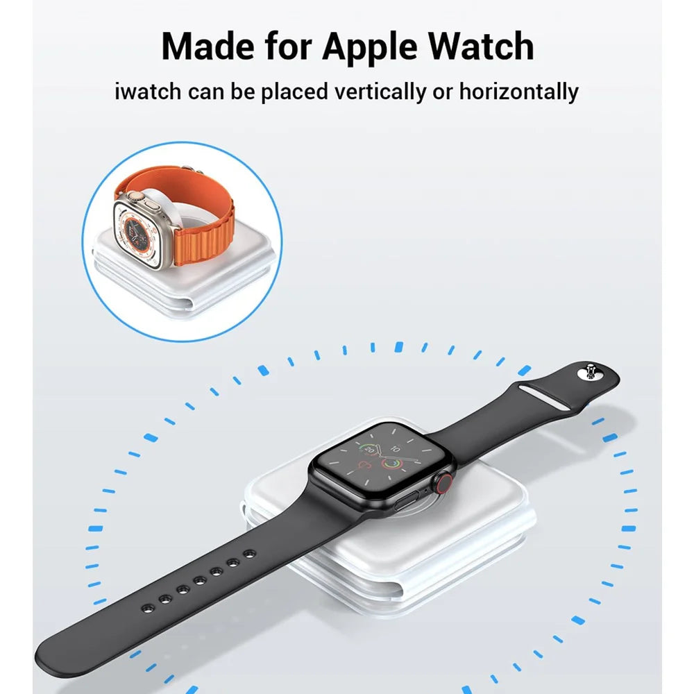 100W 3 in 1 Fast Wireless Charger Pad Stand foldable Charging Dock Station for iPhone 15 14 13 12 11 8 X XR Apple Watch Airpods