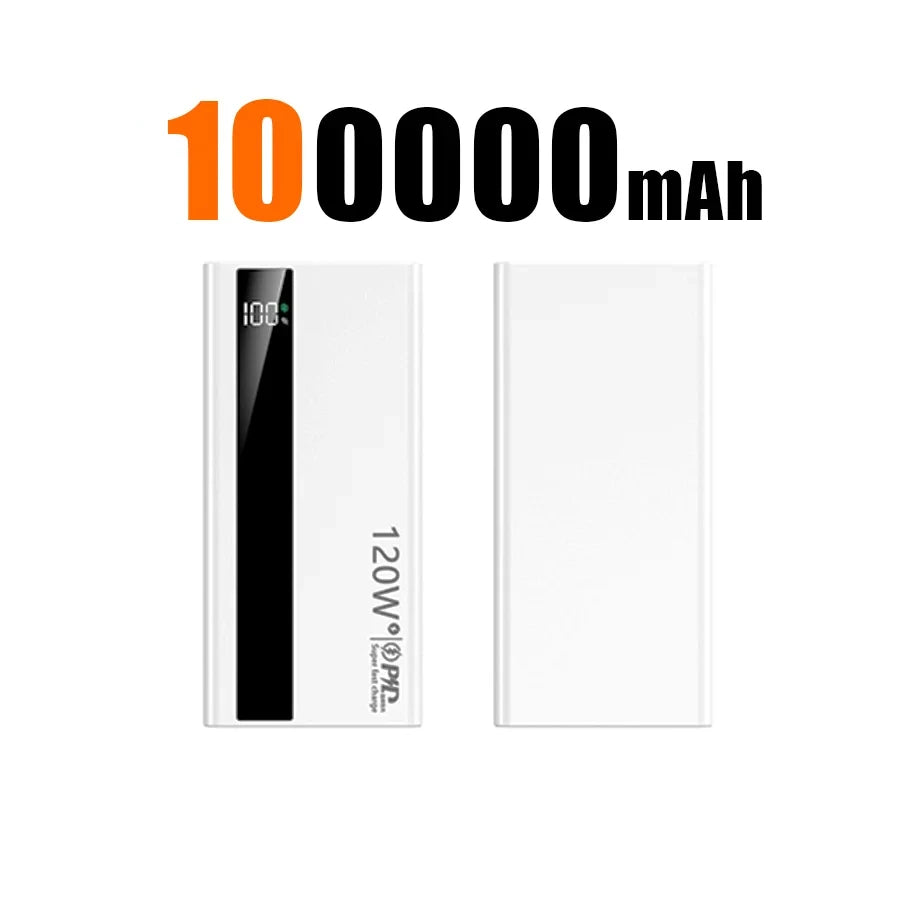 200000mAh Power Bank 120W Super Fast Charging Battery High Capacity Digital Display Power Bank For Iphone Samsung Huawei 2025