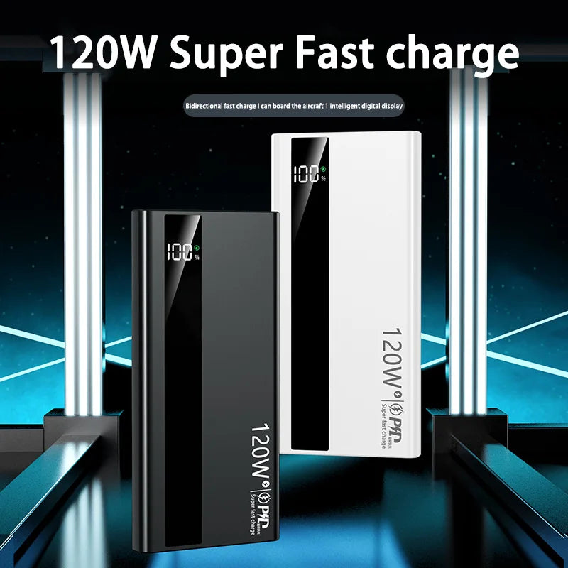200000mAh Power Bank 120W Super Fast Charging Battery High Capacity Digital Display Power Bank For Iphone Samsung Huawei 2025