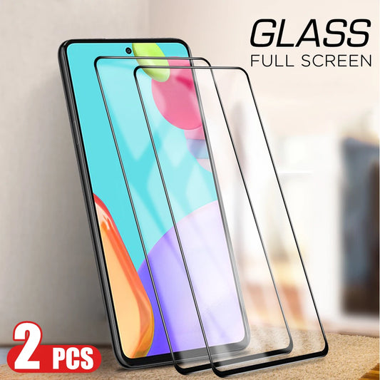 2PCS Full Protective Glass For Samsung Galaxy A55 A54 A53 A52 A52S 5G A35 A25 A15 A13 A32 A33 4G 5G Glass Film Tempered Glass