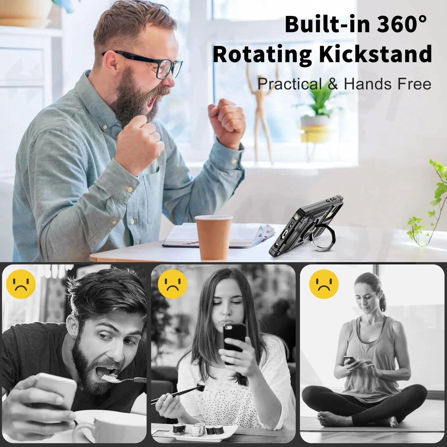 Case For Motorola Edge 50 Fusion Edge 50 Ultrra G 2024 G Stylus 5G G Play Card Holder Rotated Layer Heavy Shockproof Wallet Case