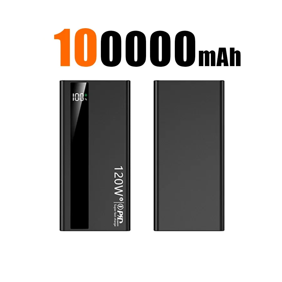 200000mAh Power Bank 120W Super Fast Charging Battery High Capacity Digital Display Power Bank For Iphone Samsung Huawei 2025