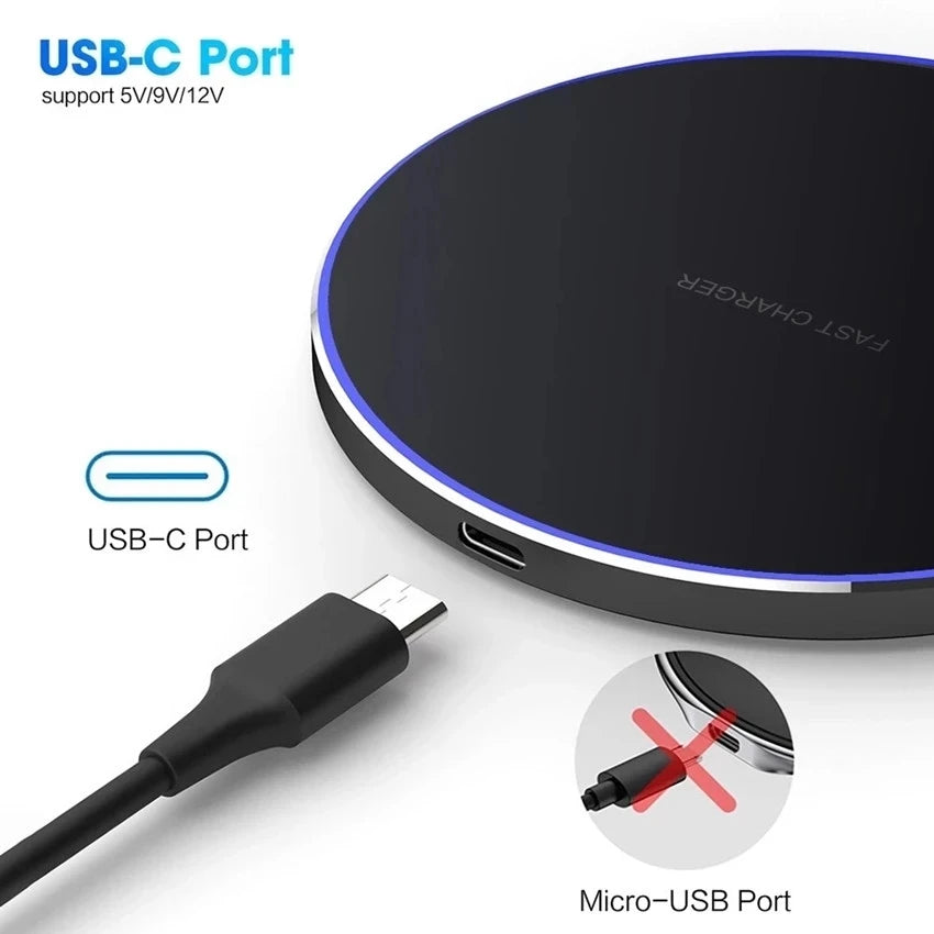 100W Wireless Charger For iPhone 14 13 12 15 Pro XS Max Mini X XR Induction Fast Wireless Charging Pad For Samsung Xiaomi Huawei
