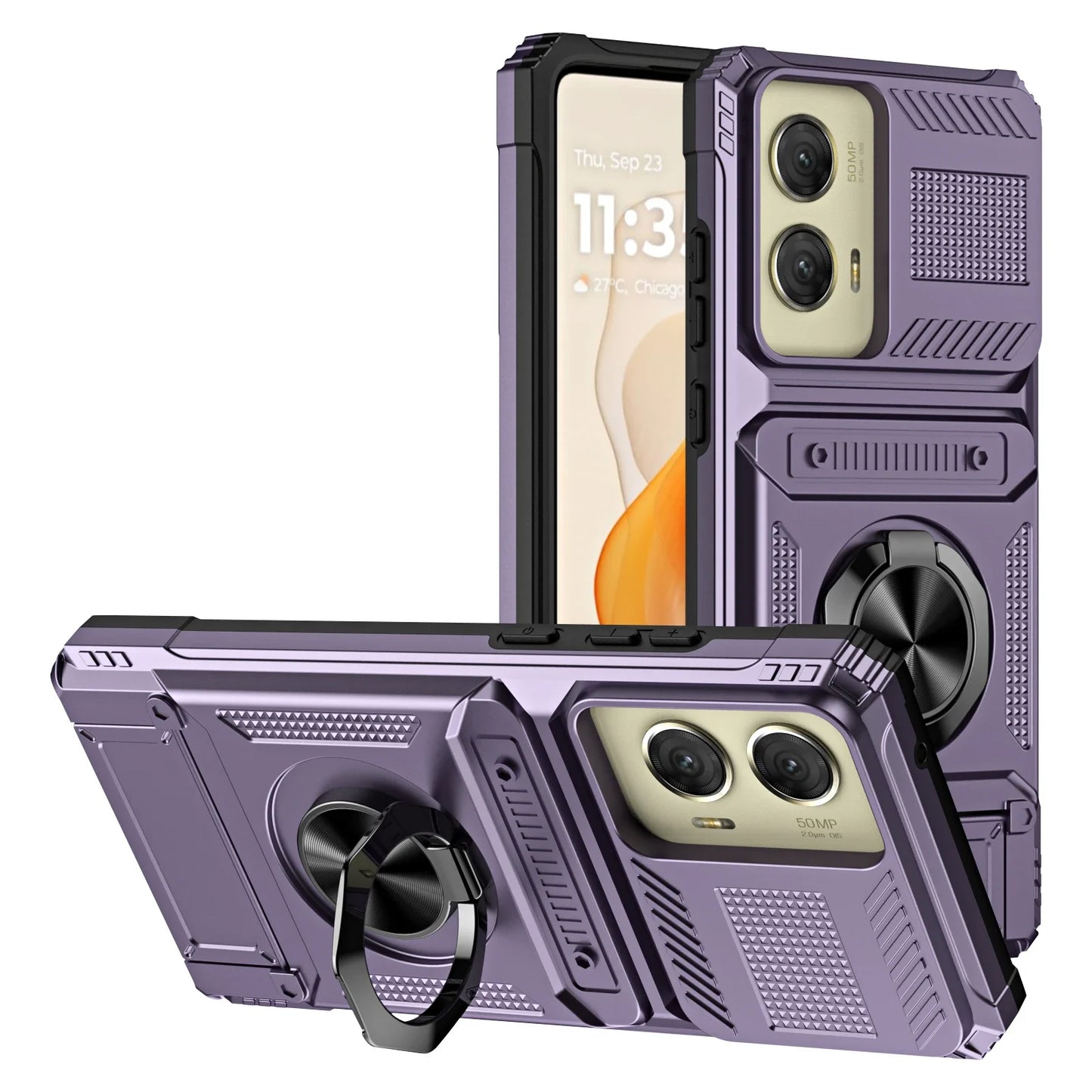 Case For Motorola Edge 50 Fusion Edge 50 Ultrra G 2024 G Stylus 5G G Play Card Holder Rotated Layer Heavy Shockproof Wallet Case