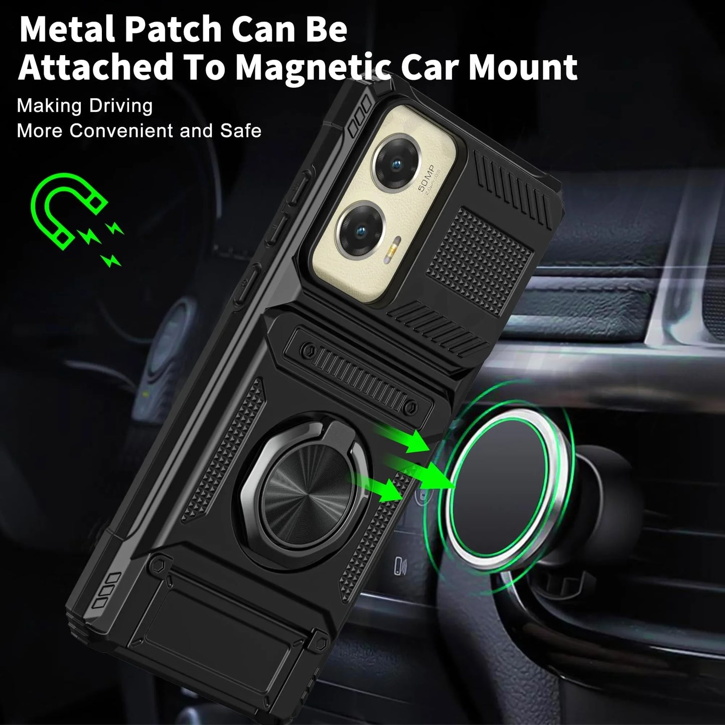 Case For Motorola Edge 50 Fusion Edge 50 Ultrra G 2024 G Stylus 5G G Play Card Holder Rotated Layer Heavy Shockproof Wallet Case