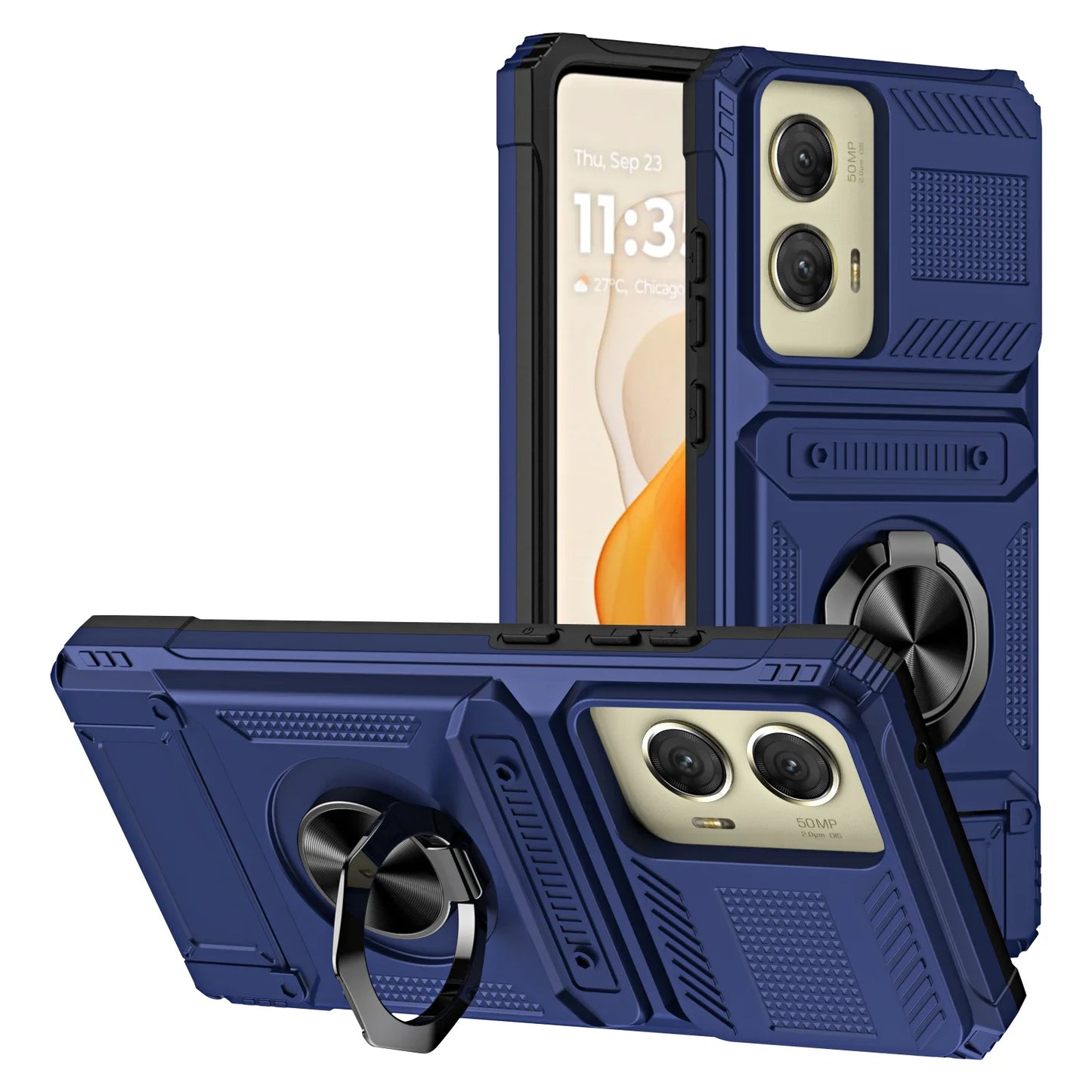 Case For Motorola Edge 50 Fusion Edge 50 Ultrra G 2024 G Stylus 5G G Play Card Holder Rotated Layer Heavy Shockproof Wallet Case