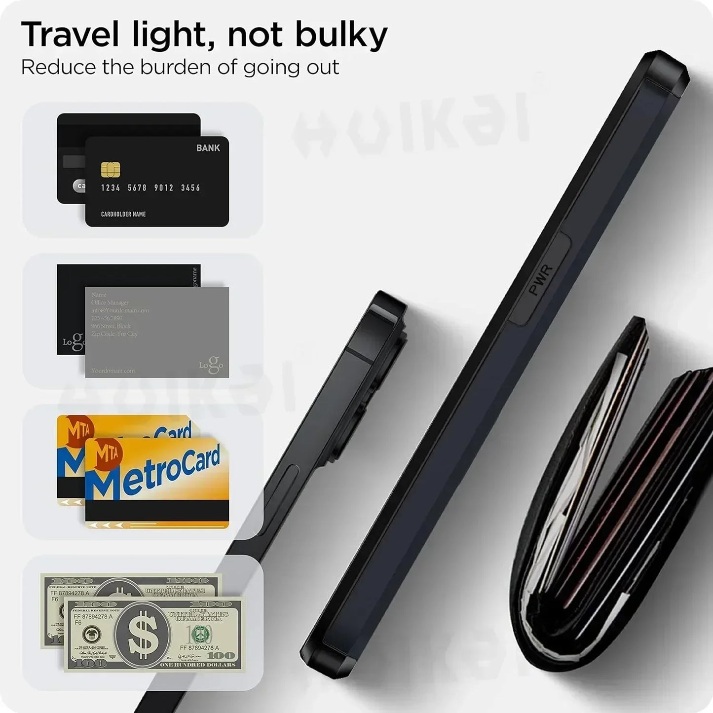 Case For iPhone 16 Pro Max 15 Pro Max 14 Pro Max 13 12 11 Wallet Card Holder Slide Slot Slim Hard PC Heavy Duty Protective Cover