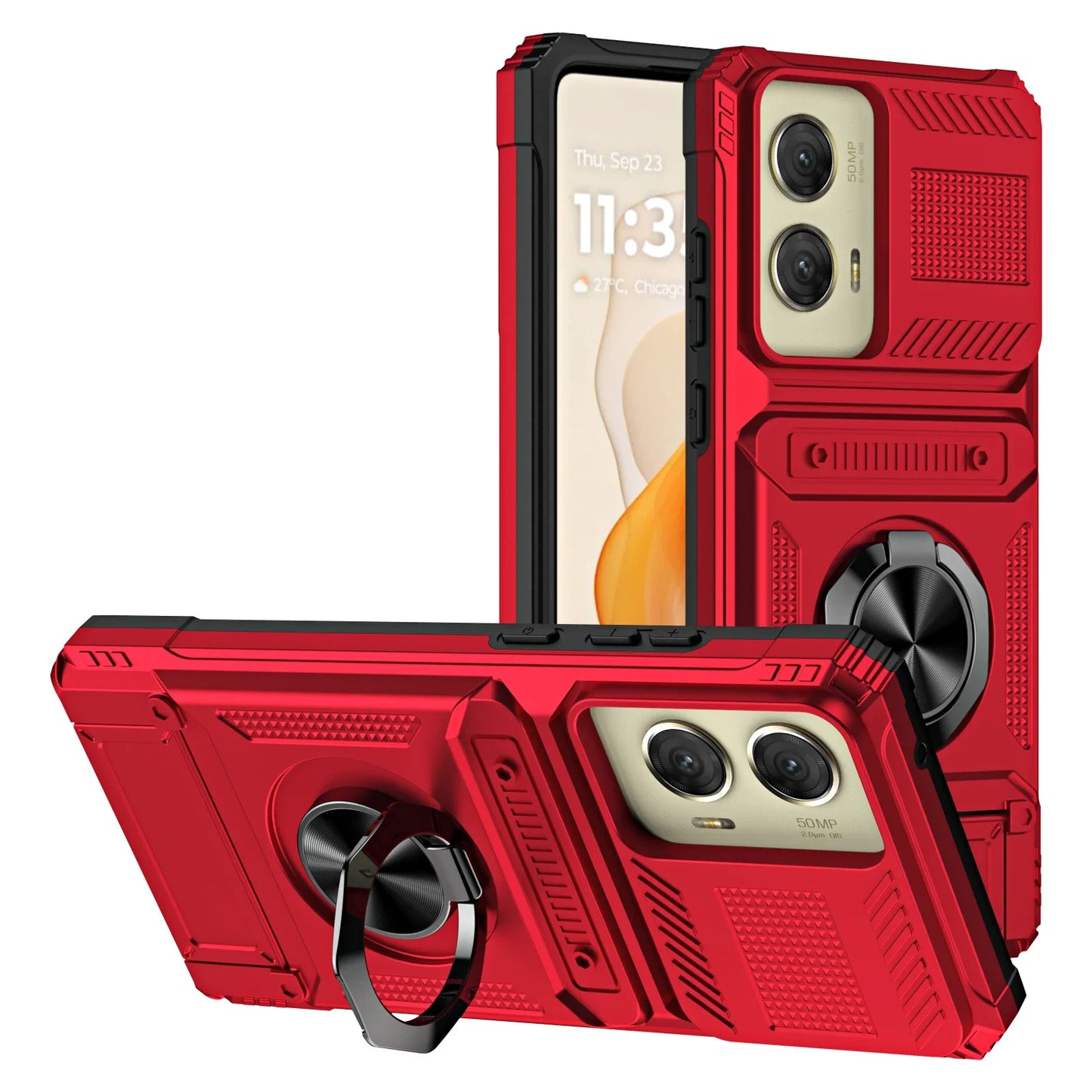 Case For Motorola Edge 50 Fusion Edge 50 Ultrra G 2024 G Stylus 5G G Play Card Holder Rotated Layer Heavy Shockproof Wallet Case