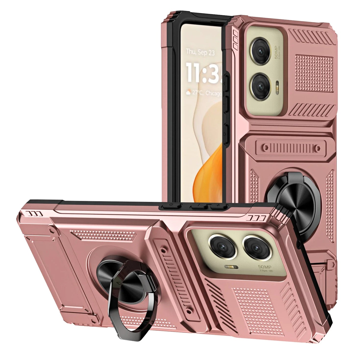 Case For Motorola Edge 50 Fusion Edge 50 Ultrra G 2024 G Stylus 5G G Play Card Holder Rotated Layer Heavy Shockproof Wallet Case