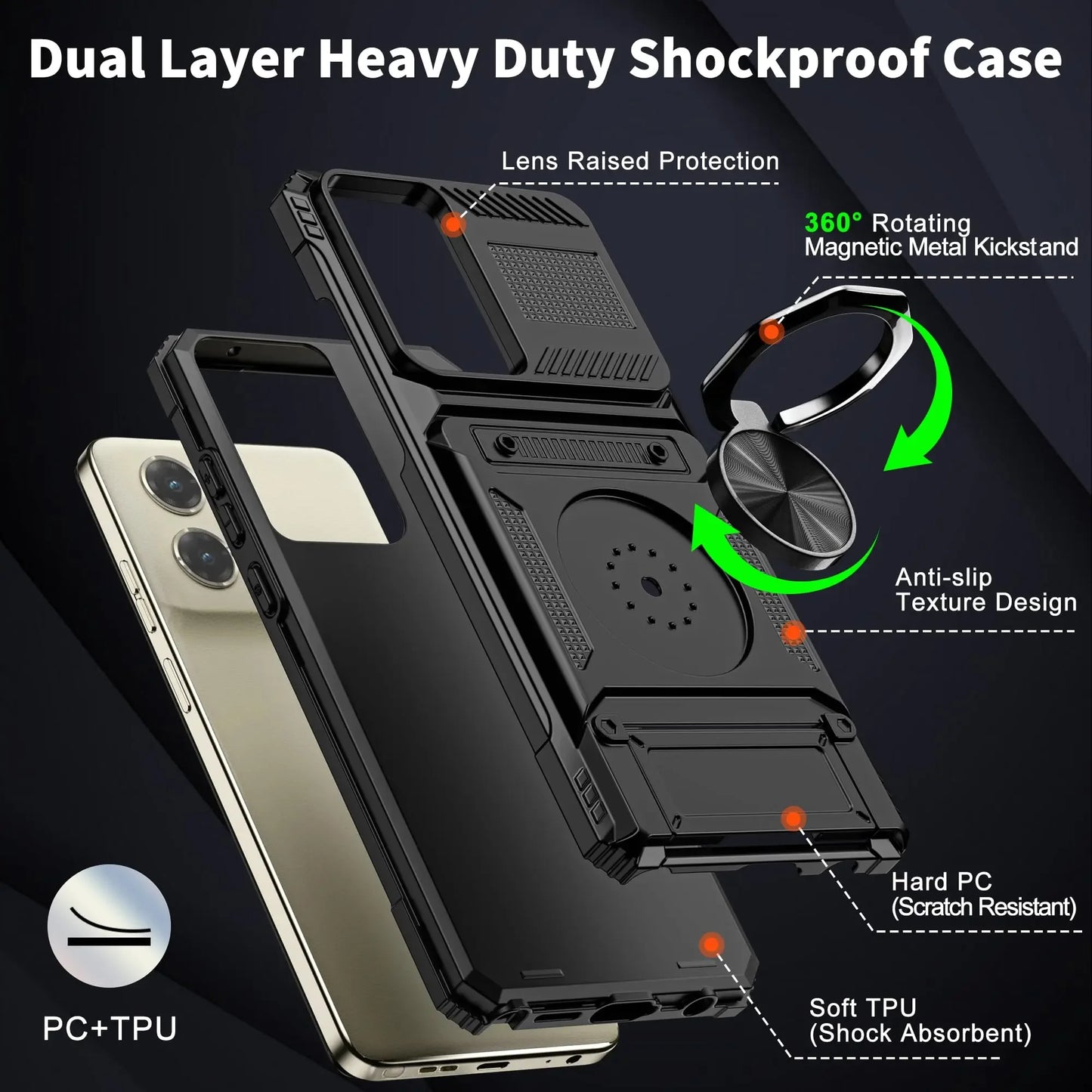 Case For Motorola Edge 50 Fusion Edge 50 Ultrra G 2024 G Stylus 5G G Play Card Holder Rotated Layer Heavy Shockproof Wallet Case